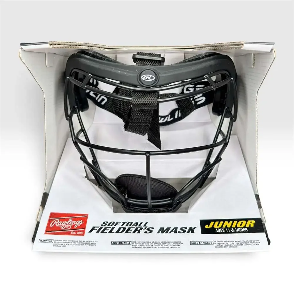 Rawlings Junior Softball Fielder’s Mask Black Ages 11 & Under Face Guard